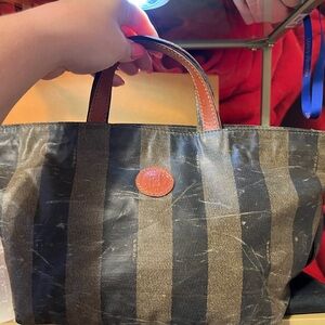 Fendi Tote Mini Bag Pequin Stripe Vintage